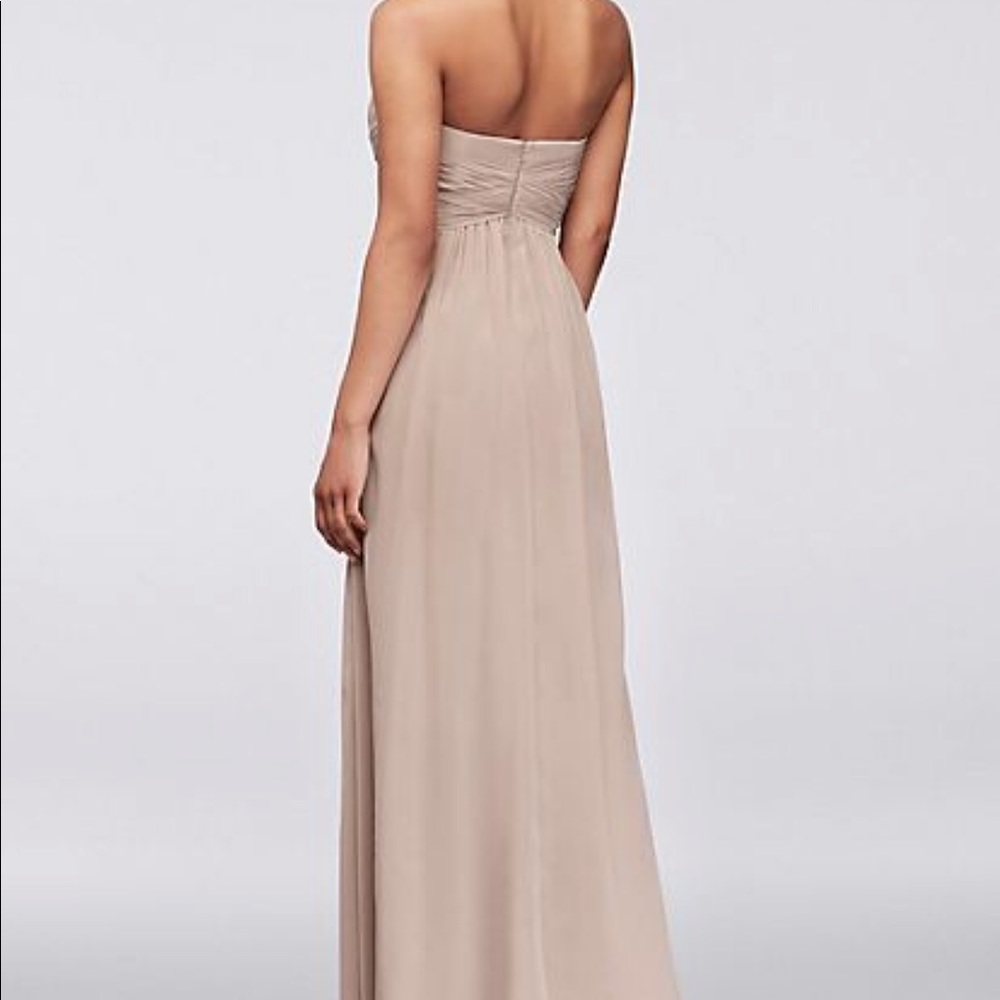 Navy Chiffon Floor Length Dress - Picture 2 of 3
